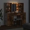 vidaXL Schminktischset mit LED 3 pcs Geräucherte Eiche Holzwerkstoff 3334294 Bild 4