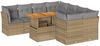 vidaXL 9-tlg. Garten-Sofagarnitur mit Kissen Beige Poly Rattan 3326908 Bild 2
