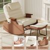 FUROKOY Schaukelstuhl Relaxsessel 3-stufia verstellbare Rückenlehne (Set, 1 St), Wohnzimmersessel mit Armlehnen und Fußstütze Cord,Beige,67 x 91.5 x 92 cm Bild 2