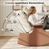 FUROKOY Schaukelstuhl Relaxsessel 3-stufia verstellbare Rückenlehne (Set, 1 St), Wohnzimmersessel mit Armlehnen und Fußstütze Cord,Beige,67 x 91.5 x 92 cm Bild 4