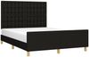 Doppelbett mit Kopfteil Stoff Schwarz 140x190 cm Bild 3