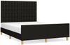 Doppelbett mit Kopfteil Stoff Schwarz 140x190 cm Bild 2