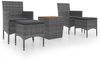 vidaXL 5-tlg. Garten-Bistro-Set Poly Rattan & Massivholz Akazie Grau 3058373 Bild 2