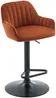 Vente-unique - Barhocker - Samt & schwarzes Metall - Höhenverstellbar - Terracotta - ELEANA Bild 4