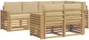 vidaXL Outdoor-Sofagarnitur 7 pcs Weiß und Beige 251 x 132,5 x 73 cm 3392003 Bild 2