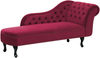 Beliani 'Nimes' Chaiselongue, Burgunderrot, Samt, 79 x 65 x 169 cm, Rechts Bild 4
