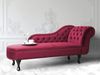 Beliani 'Nimes' Chaiselongue, Burgunderrot, Samt, 79 x 65 x 169 cm, Rechts Bild 3