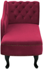 Beliani 'Nimes' Chaiselongue, Burgunderrot, Samt, 79 x 65 x 169 cm, Rechts Bild 5
