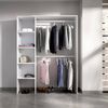 Dmora Großer Kleiderschrank Acquata, Struktur für begehbaren Kleiderschrank, offener Kleiderbügel, 140 x 40 x 187 cm, Weiß Bild 2