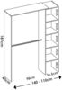 Dmora Großer Kleiderschrank Acquata, Struktur für begehbaren Kleiderschrank, offener Kleiderbügel, 140 x 40 x 187 cm, Weiß Bild 3