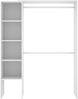 Dmora Großer Kleiderschrank Acquata, Struktur für begehbaren Kleiderschrank, offener Kleiderbügel, 140 x 40 x 187 cm, Weiß Bild 4