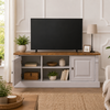 Hellgraues TV Lowboard Landhausstil 160 cm Bild 2