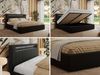 Polsterbett GOLD 5 CLASSIC 180 x 200 cm mit LED-Beleuchtung & Bettkasten, Doppelbett inkl. Lattenrost, Metall-Lift-System & Stauraum, Foam Matratze - Schwarz Kunstleder - MIRO LUX Bild 2