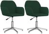 vidaXL Esszimmerstühle 2 Stk. Drehbar Dunkelgrün Stoff 3103035 Bild 2