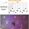 MUPOO LED-Lichterkette 120 LED Lichtervorhang Ramadan Eid Islam Fest Deko lichterketten, 3M Warmweiß/Mehrfarbig Ramadan Deko Batteriebetrieben Bild 3