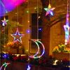 MUPOO LED-Lichterkette 120 LED Lichtervorhang Ramadan Eid Islam Fest Deko lichterketten, 3M Warmweiß/Mehrfarbig Ramadan Deko Batteriebetrieben Bild 2