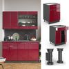 Küchenunterschrank Fame-Line Bordeaux Hochglanz 60 cm mit Schublade, ohne Arbeitsplatte Vicco Bild 2