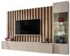 99rooms Wohnwand Vitore, (Wohnzimmer-Set, Wohnmöbel), TV-Lowboard, Vitrine, Paneel mit Lamellen, hängend, LED-Beleuchtung Bild 2