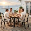 Kettler SENSE Stapelsessel Garten Terrasse Gestell Schwarz Bezug Beige Teak Bild 2