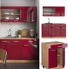 Singleküche R-Line Rot Hochglanz/Goldkraft Eiche 140 cm , AP Marmor Vicco Bild 2