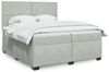 vidaXL Boxspringbett mit Matratze Hellgrau 200x200 cm Samt 3293296 Bild 1