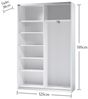 Kleiderschrank >Fred< in Weiß - 125x196x38cm (BxHxT) Bild 4
