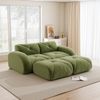 Modulares 2-Sitzer Sofa H 76 x T 204 x B 171 cm mit 2 Hockern aus Chenille, rahmenlos, Grün Bild 2