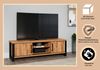 trendteam smart living - Enna - TV-Schrank - Mango/Schwarz - TV-Lowboard mit 2 Türen, 2 offene Fächer und 3 Einlegeböden - (BxHxT) 166 x 50 x 45 cm - Wohnzimmermöbel für Fernseher bis 65" Bild 2