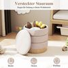 355 L Moderner runder Hocker mit stauraum Chenille Sitzhocker mit abnehmbarem Deckel Beige Bild 4