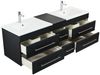 Badmöbel Milano XL 172cm Doppel- Waschtisch SoftClose schwarz : Schwarz Bild 5