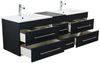 Badmöbel Milano XL 172cm Doppel- Waschtisch SoftClose schwarz : Schwarz Bild 4