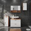 Badspiegelschrank Irma Weiß Hochglanz/Goldkraft Eiche 80.1 x 55 cm Vicco Bild 4
