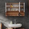 Badspiegelschrank Irma Weiß Hochglanz/Goldkraft Eiche 80.1 x 55 cm Vicco Bild 5