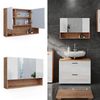 Badspiegelschrank Irma Weiß Hochglanz/Goldkraft Eiche 80.1 x 55 cm Vicco Bild 2