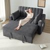 2-Sitzer Schlafsofa B 136 x T 162 x H 84 cm, grau, aus Baumwoll-Leinenstoff Bild 4