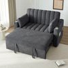 2-Sitzer Schlafsofa B 136 x T 162 x H 84 cm, grau, aus Baumwoll-Leinenstoff Bild 3