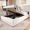 Polsterbett 90×200 cm mit Bettkasten, LED-Beleuchtung und USB-Anschluss, Beige Bild 4