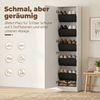 HOMCOM Schuhschrank Schuhaufbewahrung mit Ganzkörperspiegel, 2 umkehrbaren Türen (Schuhregal, 1-St, Schmale Schuhkommode) für Eingang, Flur, 50 x 20 x 180 cm, Weiß Bild 4