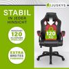 Juskys Racing Schreibtischstuhl Montreal (rot) ergonomisch, höhenverstellbar & gepolstert, bis 120 kg - Bürostuhl Drehstuhl PC Gaming Stuhl Bild 5