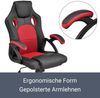 Juskys Racing Schreibtischstuhl Montreal (rot) ergonomisch, höhenverstellbar & gepolstert, bis 120 kg - Bürostuhl Drehstuhl PC Gaming Stuhl Bild 3