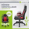 Juskys Racing Schreibtischstuhl Montreal (rot) ergonomisch, höhenverstellbar & gepolstert, bis 120 kg - Bürostuhl Drehstuhl PC Gaming Stuhl Bild 4