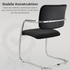 bümö Schwingstuhl mit Armlehne, Vollpolster im 2er Set - Ergonomische Freischwinger Stühle stapelbar, Stuhl für Besprechung & Konferenzraum Besucherstuhl für Wartezimmer & Messe, SBP2-D Bild 5