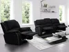 Vente-unique - HERNANI Sofa and armchair set StoffStoff Schwarz - B 96 cm x H 99 cm x L 210 cm100 cm Bild 4
