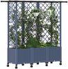 vidaXL Hochbeet mit Rankgitter und Dach Grau 163,5 x 40 x 142 cm PP 3423126 Bild 3