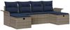 vidaXL Gartensofa-set mit Kissen 6 pcs Grau und Marineblau Poly-Rattan 3358924 Bild 2