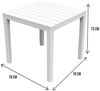 Dmora Gartentisch Vo, Quadratischer GartenRegal, feststehender Tisch für den Innen- und Außenbereich, 100 % Made in Italy, 78x78h72 cm, Weiß Bild 3
