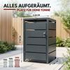 Mülltonnenbox 1er Tonne | bis 240 Liter | Anthrazitgrau RAL 7016 | verzinkter Stahl | Premium Dämpfer| Aufkleber-Set | wetterfest Bild 3