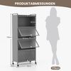 COSTWAY Hochschrank 5-stufig Küchenregal mit aufklappbaren PC-Türen & Rollen Bild 3