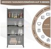COSTWAY Hochschrank 5-stufig Küchenregal mit aufklappbaren PC-Türen & Rollen Bild 4