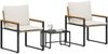 vidaXL Möbelsets mit Kissen 3 pcs Beige und Cremeweiß Rattan 42026948 Bild 3